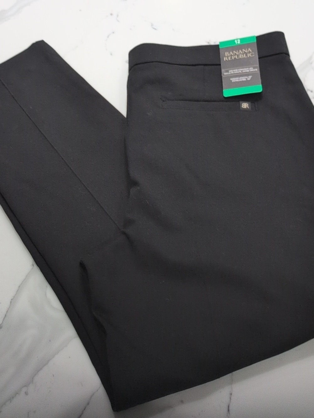 Banana Republic Size 12 Women's Black Mid Rise Straight Leg Pant